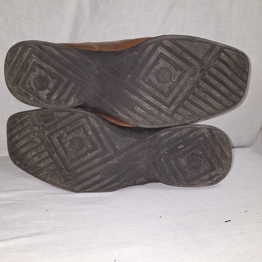 Kenneth Cole Reaction Shoes Loafers Men's 12M Slip-On Brown Leather Square Toe - Picture 9 of 13